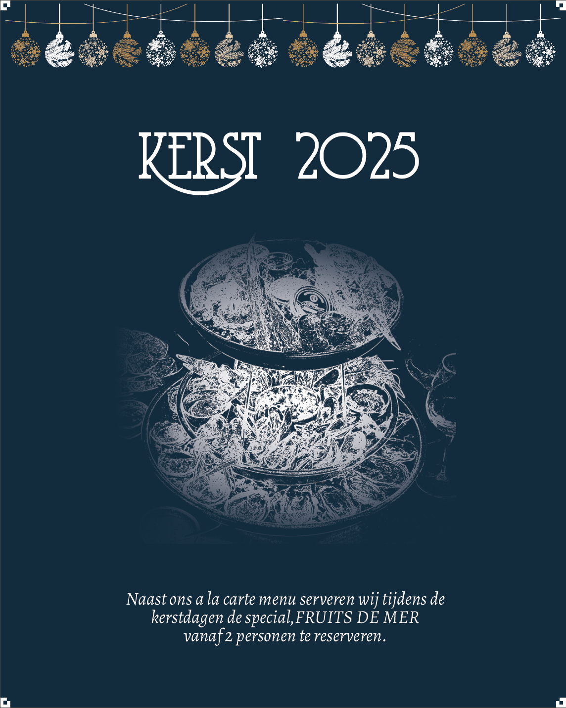 Fruits de mer met Kerst