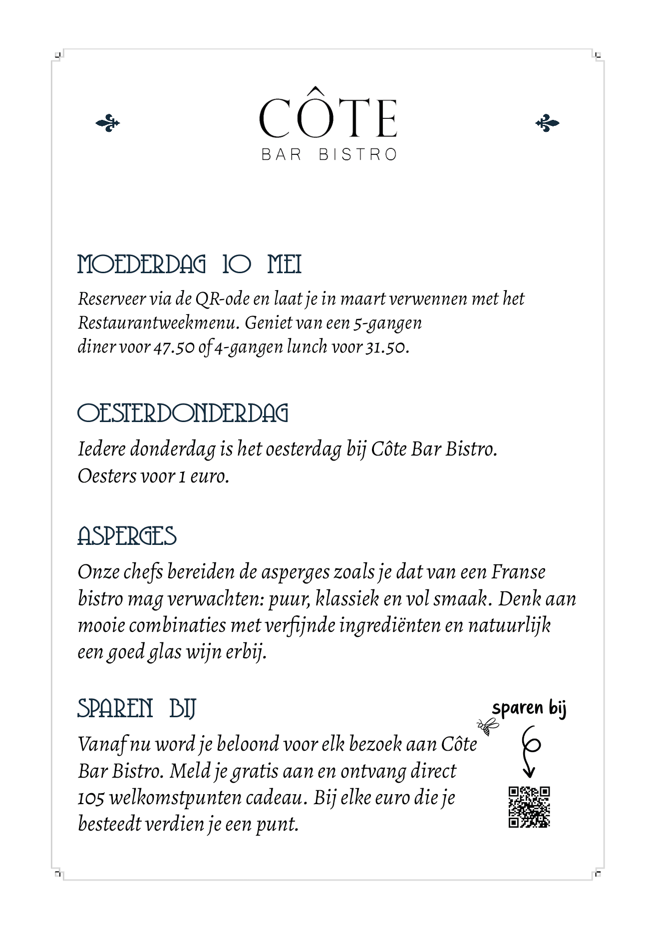 Côte bistro kalender